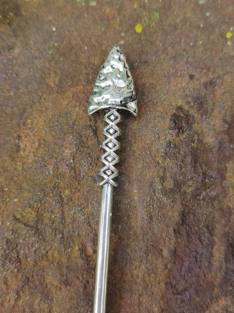 Arrow Hair Stick, Viking Celtic Hair Pin, Witchy Pagan Accessory image 3