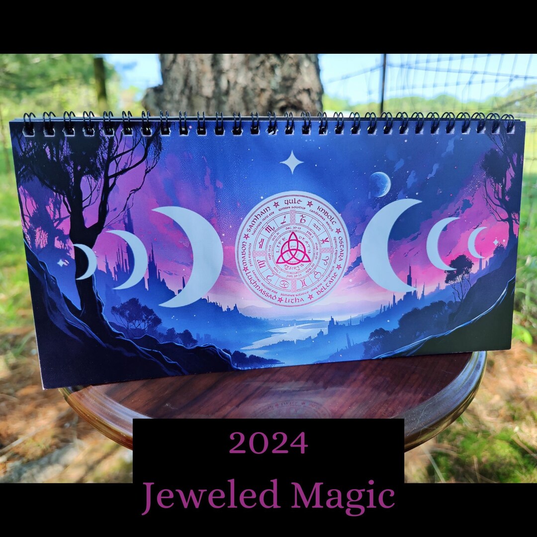 Jeweled Magic 2024 Metaphysical Calendar, Altar Calendar, Moon Calendar