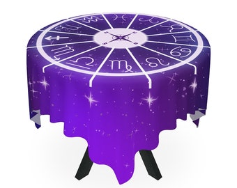 Zodiac Altar Cloth, Witch Tablecloth, Pagan Decor, Gothic Table Decor