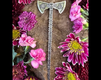 Viking Axe Hair Stick, Celtic Sword Hair Pin, Pagan Accessory