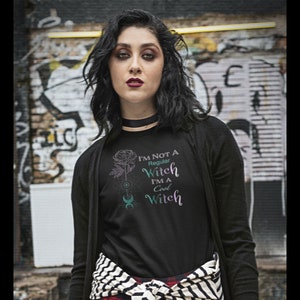 Cool Witch Graphic T-Shirt, Metaphysical Cosmic Flower Design image 2