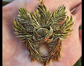 Seraph Pendant, Biblically Accurate Angel Necklace, Seraphim Art, Biblically Accurate Angel, Angel Pendant, Unique Necklace
