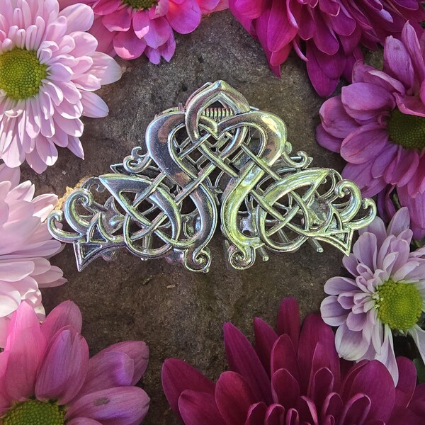 Celtic Filigree Claw Clip, Unique Hair Accessories, Vintage style hair decor, Witchy hair accessories, Unique Claw Clip,