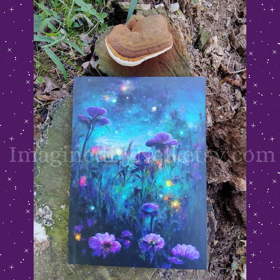 Magic Galaxy Journal, Fantasy Journal, Floral Journal, Moon Phase Notebook, Witch Journal, Christmas Gift, Yule Gift, Diary, Dream Journal
