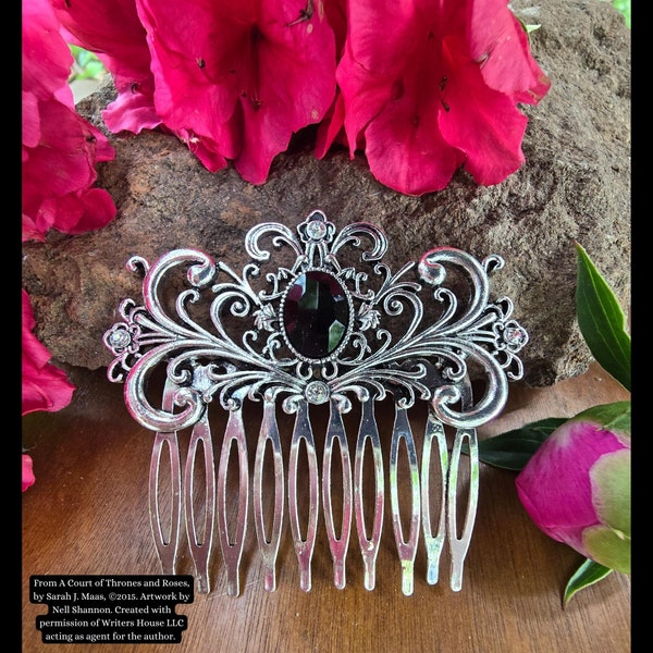 Amaranthas Comb, Hair Comb, ACOTAR Jewelry, ACOTAR Gift, Ornate Comb, Sarah J Mass, Victorian Hair Accessory