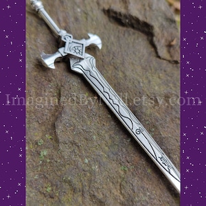 Sword Hair Stick, Mythril Sword, Fantasy Hair Stick, Pagan Hair Accessories, Viking Hair Stick, Viking Accessories, Witch Hair Clip,