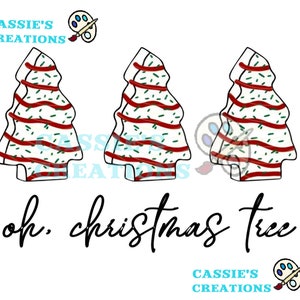Oh Christmas Tree Christmas Tree Cake Tumbler Design Tumbler Wrap TShirt Sublimation DTF Background Straight 20oz PNG Instant Download