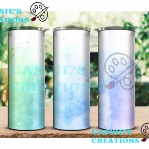 Rainbow Splatter Watercolor Tumbler Design Tumbler Wrap Background Green Blue Purple Straight 20oz Instant Download PNG