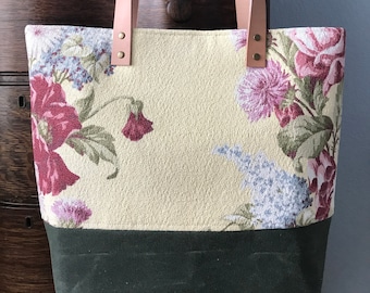 Vintage Bark Cloth Tote