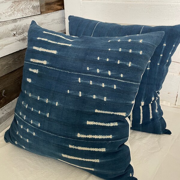 Vintage Indigo Pillow Etsy