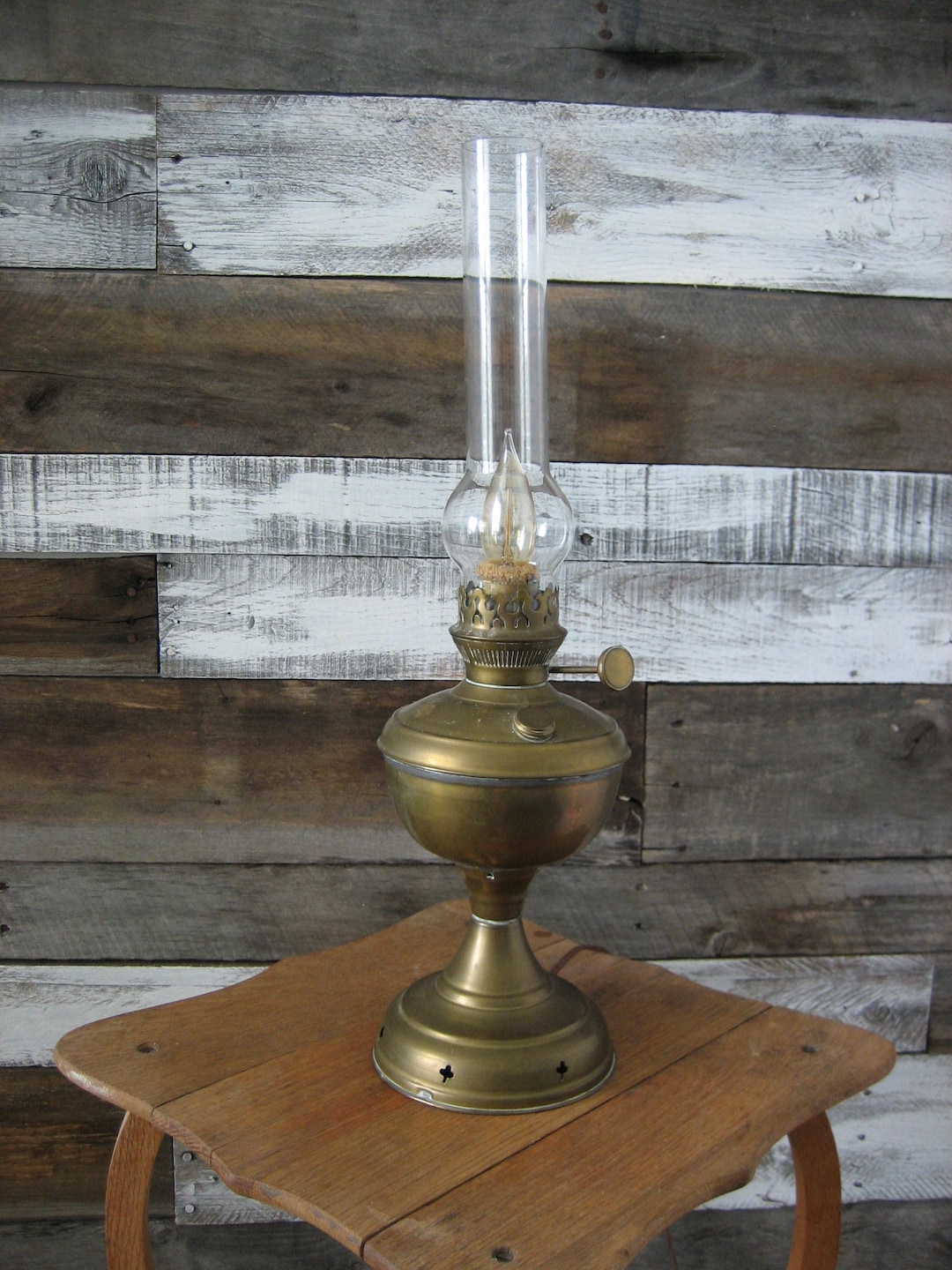 Antique Brass Hurricane Lamp Etsy