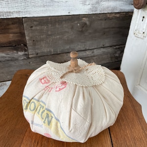 Vintage Flour Sack Pumpkin