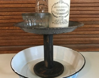 Vintage Enamelware Tiered Stand
