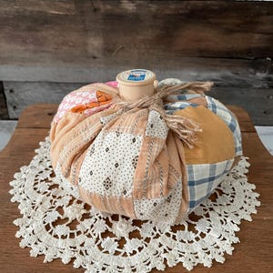 Vintage Quilt Holzspule Kürbis