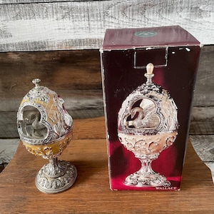 Vintage Wallace Silver Plated Musical Egg With Swan - Etsy