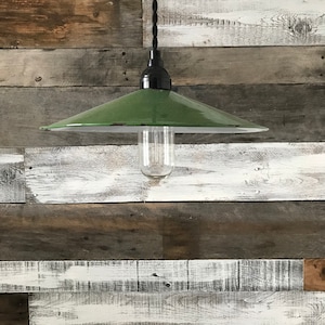 Small Vintage Green Enamel Pendant
