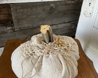 Antique Grain Sack Pumpkin