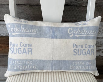 Vintage Godchaux Sugar Sack Pillow