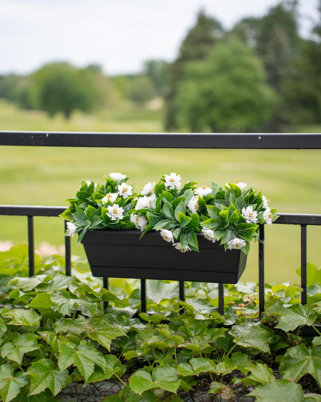 Flower Box For Deck Railing Deck Railing Planter Box (2 Pack), Patio Flower Box, Tool-free ...