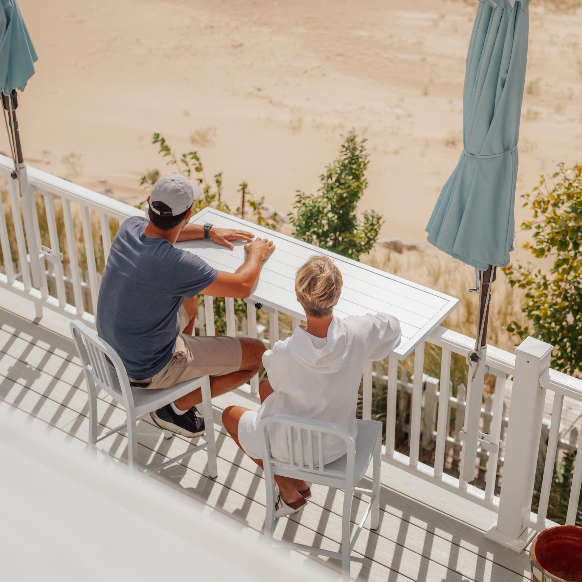 Railing Bar Table: Deck Seating, Outdoor Upgrade, Aluminum Patio ...