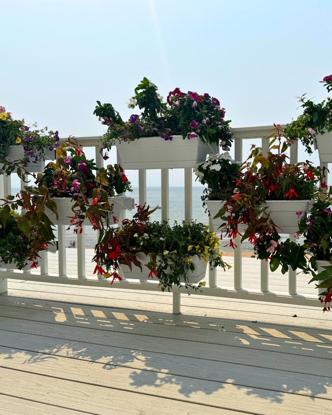 Flower Box For Deck Railing Deck Railing Planter Box (2 Pack), Patio Flower Box, Tool-free ...