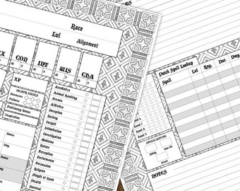 PDF Printable Dungeons & Dragons 5th Edition - Character Sheet A4