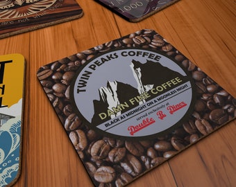Twin Peaks inspired Coasters (set of 4)