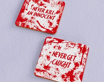 Dexter inspired coasters (set of 2)