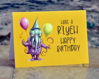 Cthulhu Funny Birthday / Greetings card.