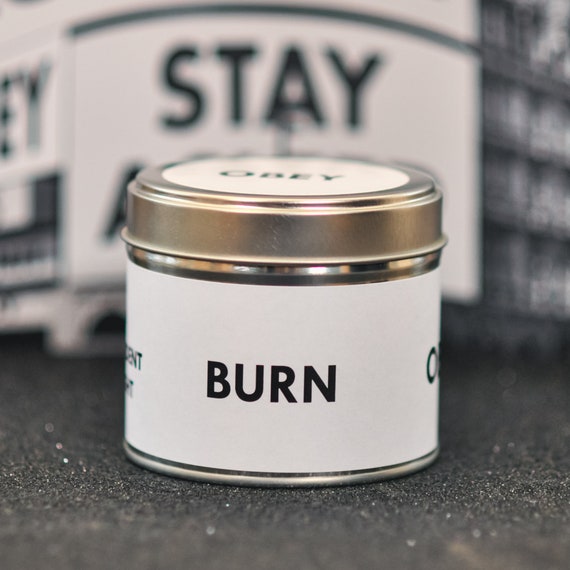 Burn, Obey, They Live Inspired Scented Candle, 8oz, 220ml handmade Soy Wax Candle