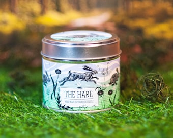 The Hare, woodland scent, 8oz, 220ml handmade Soy Wax Candle
