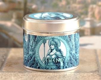 Athena - Goddess of War, the protectress, Greek Goddess, Scented Candle, 8oz, 220ml handmade Soy Wax Candle