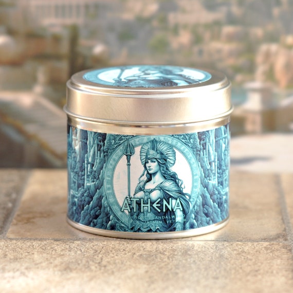 Athena - Goddess of War, the protectress, Greek Goddess, Scented Candle, 8oz, 220ml handmade Soy Wax Candle