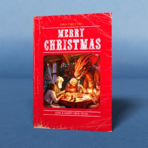 Carte de Noël classique Donjons et dragons.