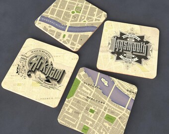 Arkham and Innsmouth Inspired Coasters (set of 4)