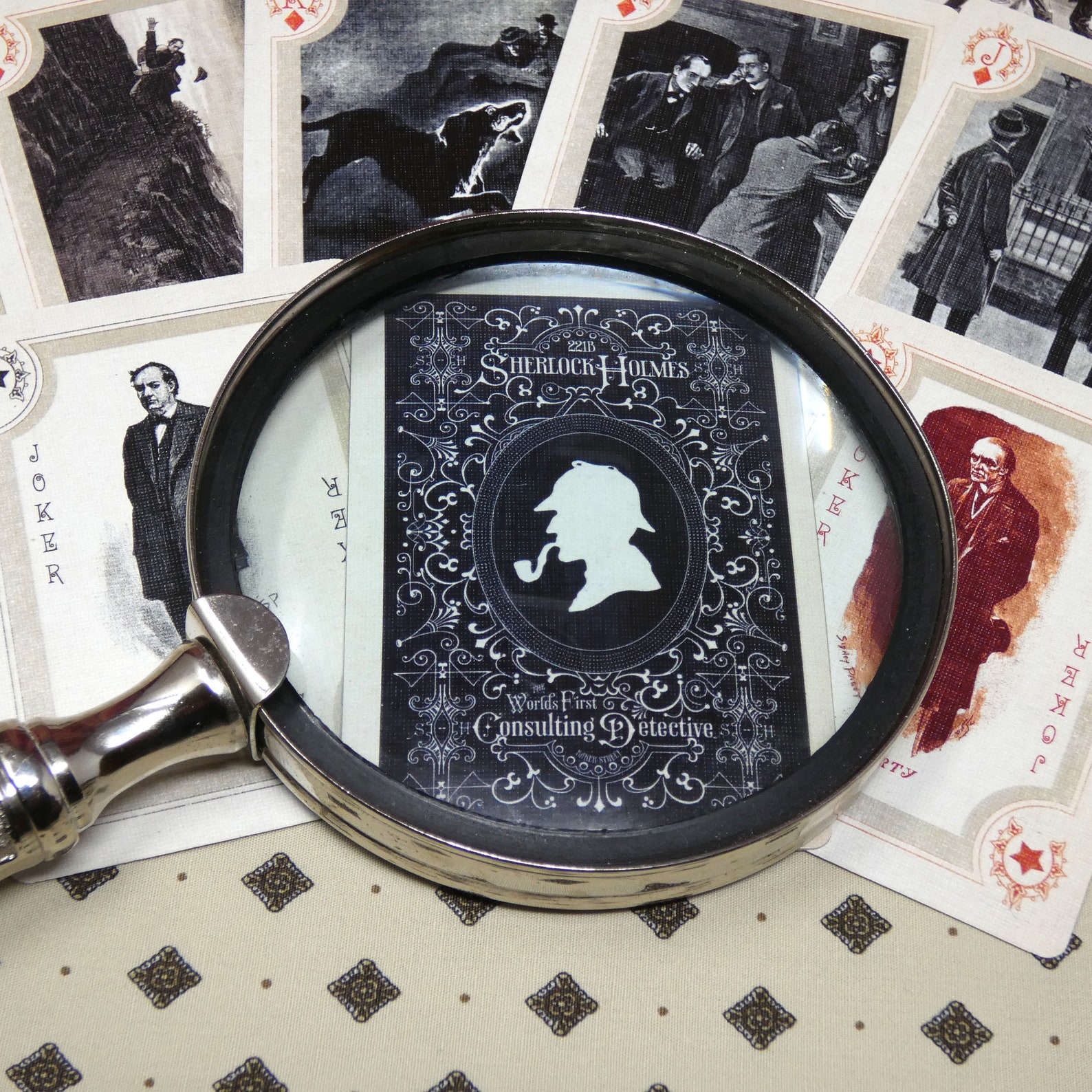 Sherlock Holmes illustrated playing cards © Cultzilla | etsy.com