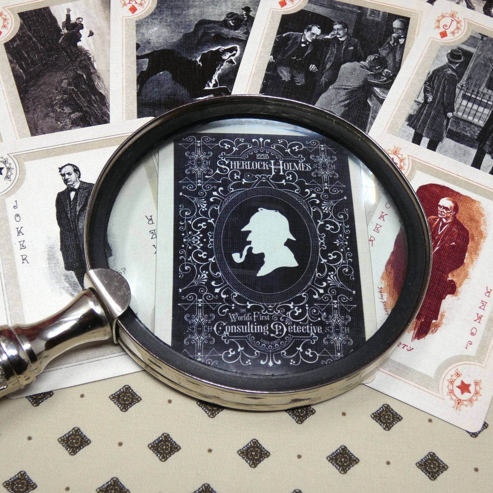 Sherlock Holmes illustrated playing cards | etsy.com