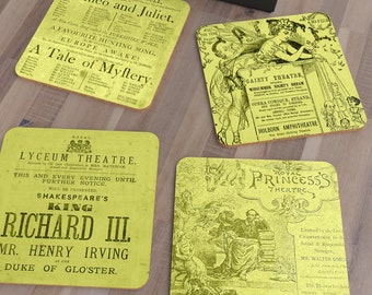 Theatre advert / play bills for Shakespeare plays Coasters (with gift box)