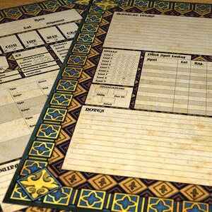 Printable PDF Dungeons &amp; Dragon 5E 'medieval' Character Sheet Full Colour (A4 and US Letter ...