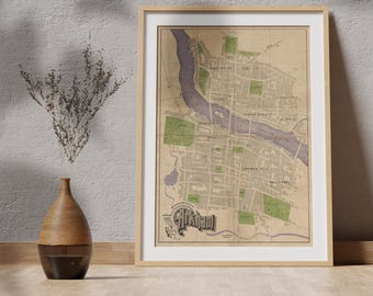 Arkham Map poster, double sided, with reverse side featuring Arkham newspaper - Sized A3