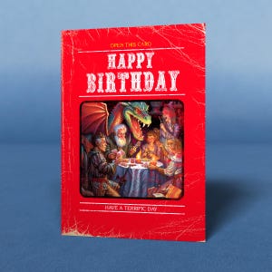 Klassische Dungeons and Dragons Geburtstags- / Grußkarte.