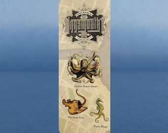 Innsmouth Fish and Map Cthulhu inspired Bookmark
