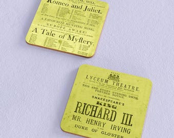 Theatre advert / play bills for Shakespeare plays Coasters