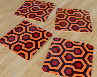 The Shining Overlook Carpet pattern Coasters (set of 4 with gift box)