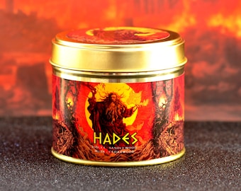Hades, Greek God, Scented Candle, 8oz, 220ml handmade Soy Wax Candle