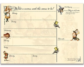Alice in Wonderland A4, 50 page Desktop Weekly Planner