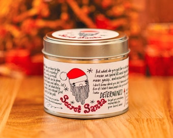 Secret Santa, Christmas Sweets Scented Candle, 8oz, 220ml handmade Soy Wax Candle