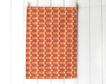 Sixties, Seventies Floral Patterned Tea Towel - STYLE 1