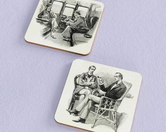 Sherlock Holmes Inspired Coasters (set of 2)