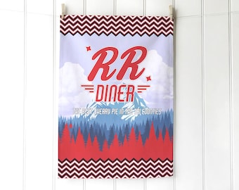Twin Peaks 'R R Diner' Tea Towel